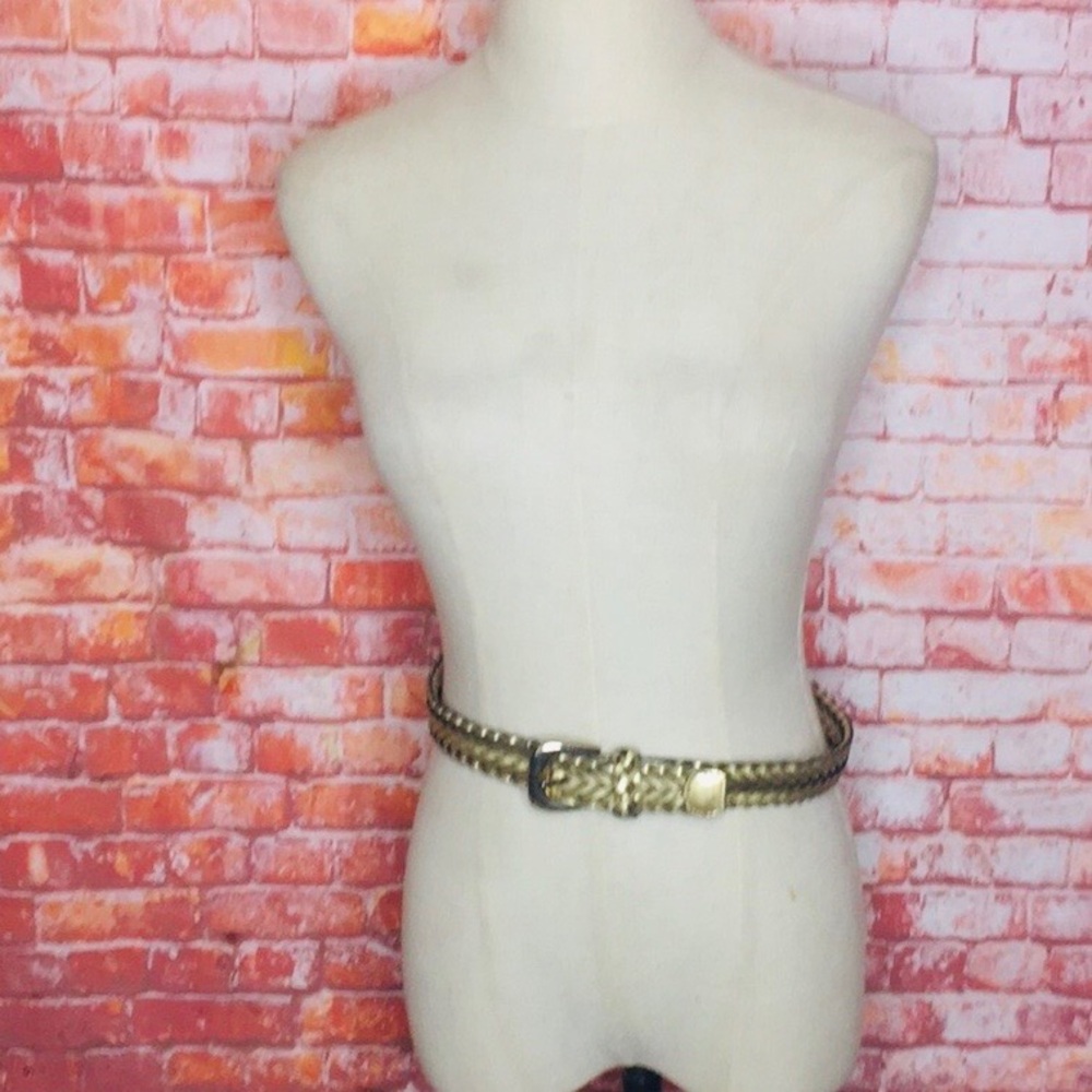 Milor Braided Metallic Gold Leather Belt